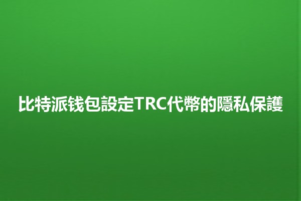 比特派钱包設定TRC代幣的隱私保護🔐💰