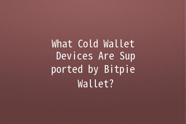 What Cold Wallet Devices Are Supported by Bitpie Wallet? 🔒💼